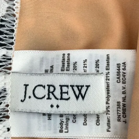 J. Crew Black White Animal Print Plunge One Piece Swimsuit Size XL - Picture 3 of 7